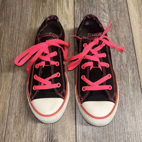 Converse Chuck Taylor All Star Double Tongue Sneakers Black Pink Youth US Size 3 - Picture 4 of 11